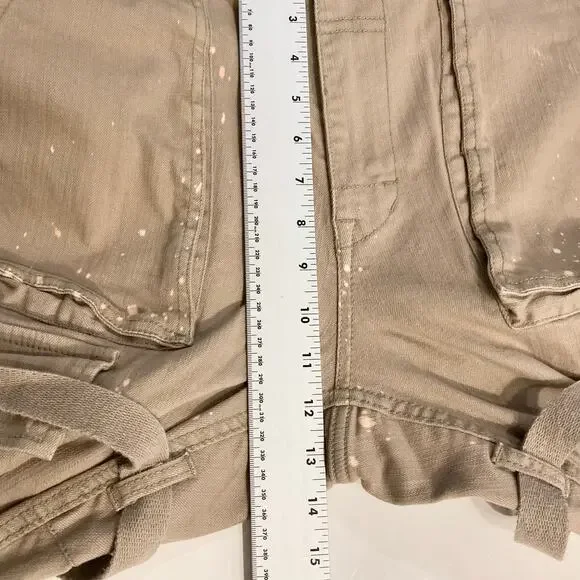 JORDAN CRAIG Pants Men 36/32 Cargo Bondage-Straps Acid-Splatter Tan Fitted”Ross”